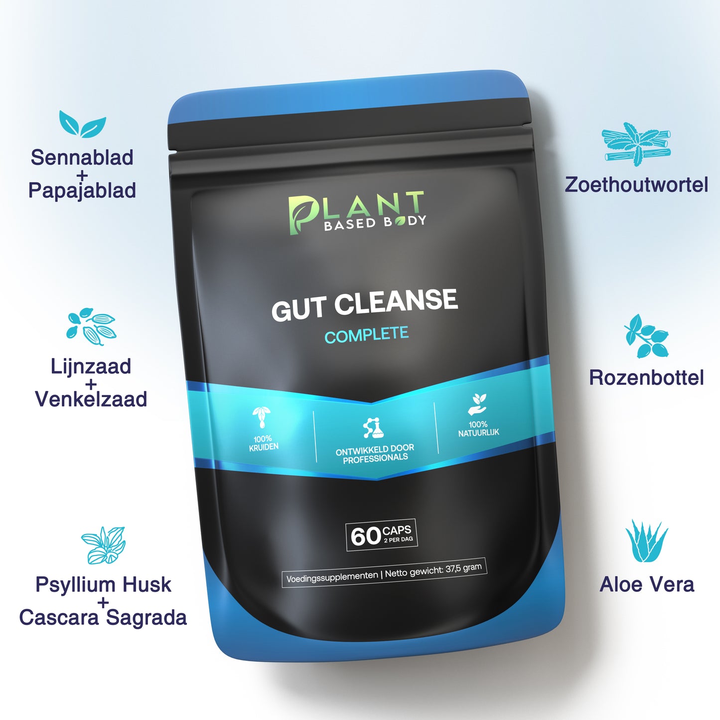 Gut Cleanse β Darm Detox voor natuurlijke darmreiniging β 60 capsules