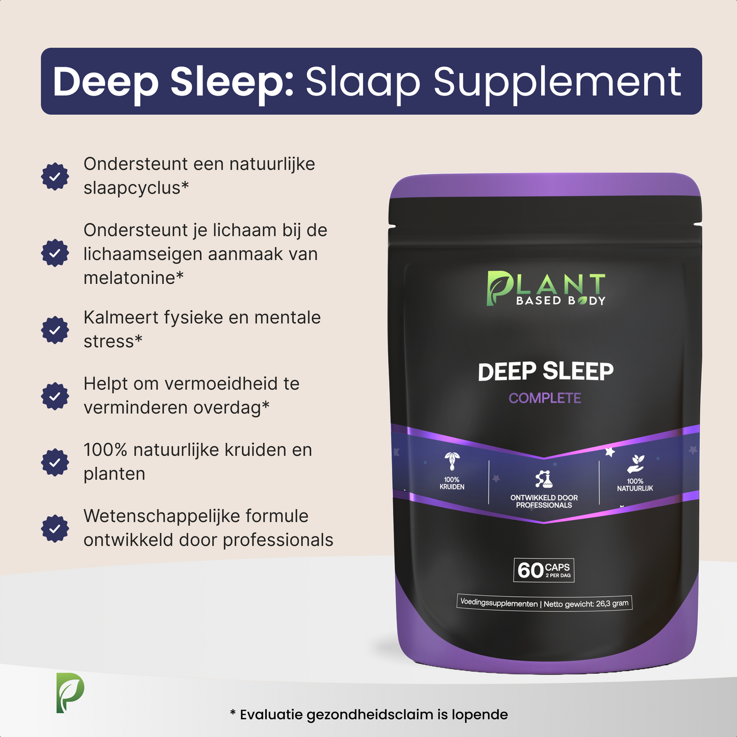 Deep Sleep β Natuurlijke slaappillen voor nachtrust en tegen stress β 60 capsules